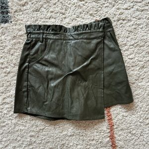Green Pleather Skort
